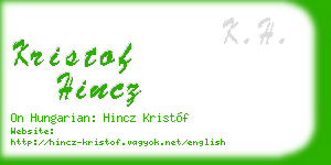 kristof hincz business card