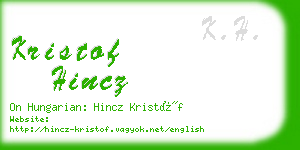 kristof hincz business card